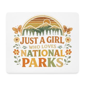Ein Mädchen liebt Nationalparks - Mousepad (Querformat) - Weiß - Vorne