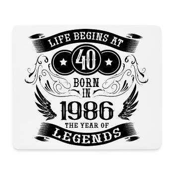 40e anniversaire La vie commence Vintage 1986 Angel - Tapis de souris (format paysage) - blanc - Devant