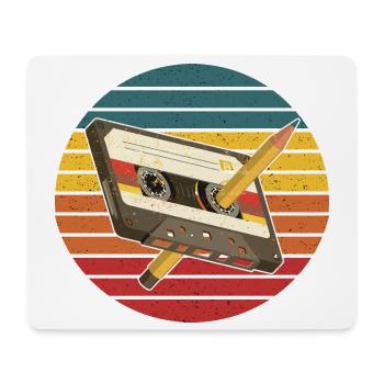 Vintage-Kassetten-Retro 90er, 80er, 70er, 60er, Musik - Mousepad (Querformat) - Weiß - Vorne