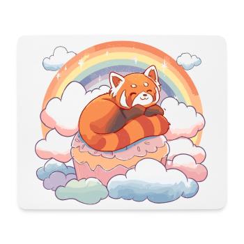 Rot Panda im Regenbogen-Wolkenkuchen - Mousepad (Querformat) - Weiß - Vorne
