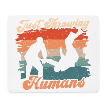 Judo Kampfsport Just Throwing Humans - Mousepad (Querformat) - Weiß - Vorne