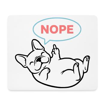 Frenchie Dog Nope Comic Coloré - Tapis de souris (format paysage) - blanc - Devant