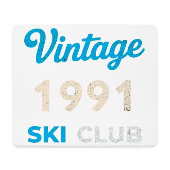 Vintage 1991 – Ski Club Retro Birth Year Gift - Mouse Pad (horizontal) - white - Front