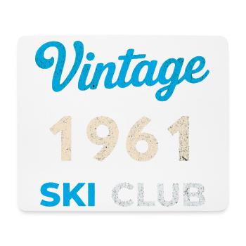 Vintage 1961 – Ski Club Retro Birth Year Gift - Mouse Pad (horizontal) - white - Front