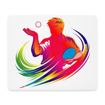 Table Tennis Shirt Neon Ping Pong Player - Mouse Pad (horizontal) - white - Front