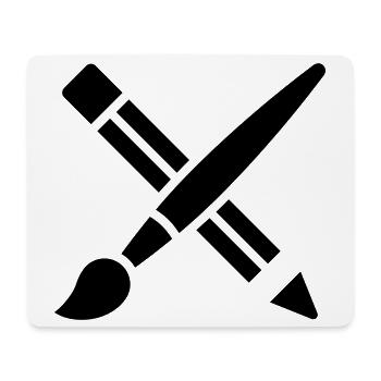 Pinsel, Bleistift, Basteln, Kunst Symbol - Mousepad (Querformat) - Weiß - Vorne