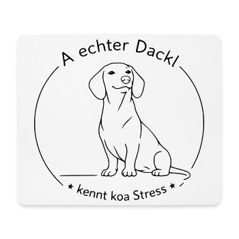 dackel kennt koa stress - Mousepad (Querformat) - Weiß - Vorne