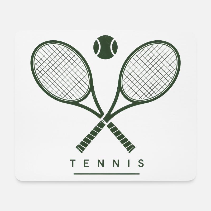 Gekreuzte Tennisschläger design - Mousepad (Querformat) - Weiß