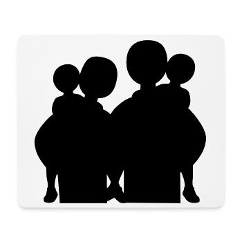 Silhouette familiale Les parents Enfants aiment ensemble - Tapis de souris (format paysage) - blanc - Devant