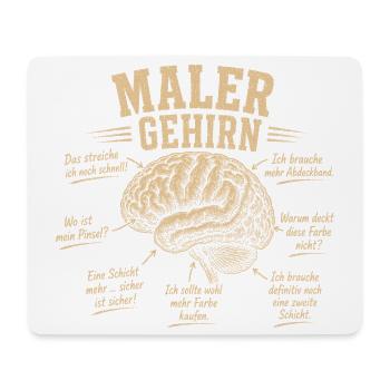 Maler Gehirn Humor Shirt - Mousepad (Querformat) - Weiß - Vorne
