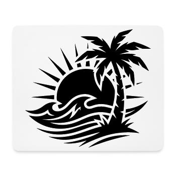Palm Tree Beach Ocean - Mouse Pad (horizontal) - white - Front