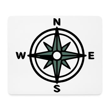 Kompass Navigation Wandern Pfadfinder Outdoor - Mousepad (Querformat) - Weiß - Vorne