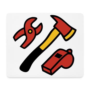 Fire Brigade Tool Graphics - Mouse Pad (horizontal) - white - Front