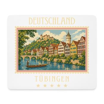 Deutschland Tübingen Vintage Reisemarke - Mousepad (Querformat) - Weiß - Vorne
