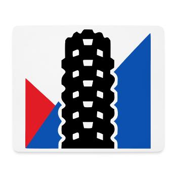 MTB Reifenprofil Abzeichen - Mousepad (Querformat) - Weiß - Vorne
