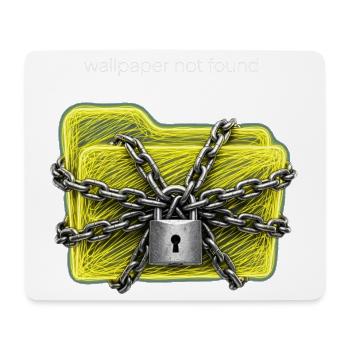 Tapete nicht gefunden – Neon-Gelber Ordnerschloss - Mousepad (Querformat) - Weiß - Vorne