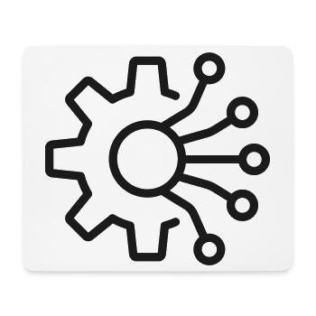 KI-Integration Zahnrad-Symbol - Mousepad (Querformat) - Weiß - Vorne