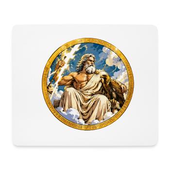 Zeus Blitz auf goldener Wolke - Mousepad (Querformat) - Weiß - Vorne