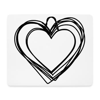 Lebkuchenherz handgezeichnet - Mousepad (Querformat) - Weiß - Vorne