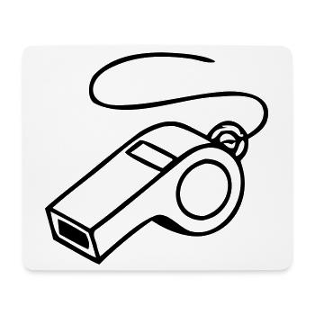 Trillerpfeife Sport Schiri Icon - Mousepad (Querformat) - Weiß - Vorne