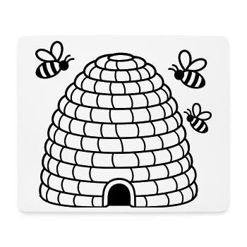 Bienenkorb mit Bienen – Imker Honig - Mousepad (Querformat) - Weiß - Vorne