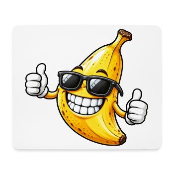 Banane mit Sonnenbrille Lustiger Sommer Spaß - Mousepad (Querformat) - Weiß - Vorne