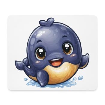 Kuschelbaby Wal im Wasserspiel - Mousepad (Querformat) - Weiß - Vorne