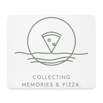 Pizza-Liebhaber-Geschenk – Erinnerungen sammeln & Pizza - Mousepad (Querformat) - Weiß - Vorne