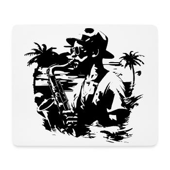 Saxophonist Grafik - Mousepad (Querformat) - Weiß - Vorne