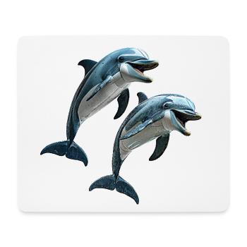 Delfine - Mousepad (Querformat) - Weiß - Vorne