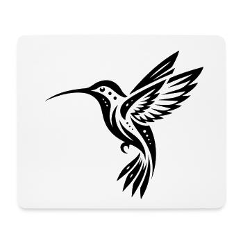 Schwarzer Kolibri Minimalistisch - Mousepad (Querformat) - Weiß - Vorne