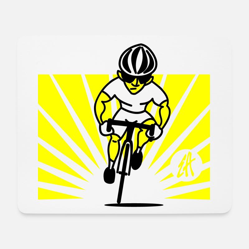 Radfahrer - Mousepad (Querformat) - Weiß