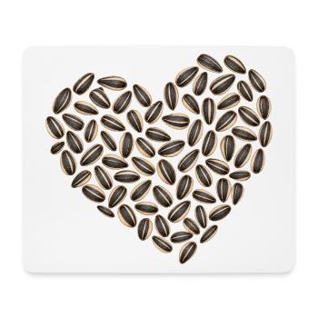Herz aus Sonnenblumenkernen  - Mousepad (Querformat) - Weiß - Vorne