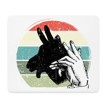 Giraffen-Silhouette Retro-Sonnenuntergang - Mousepad (Querformat) - Weiß - Vorne