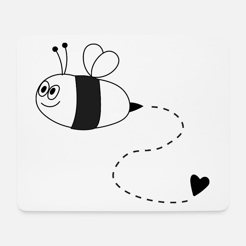 Biene mit Herz - Mousepad (Querformat) - Weiß