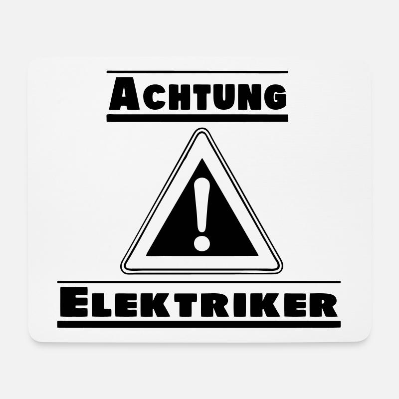 Elektriker Handwerker Achtung Elektriker (25) - Mousepad (Querformat) - Weiß