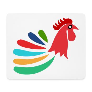 COQ. CHEVAL. POULE. COQ. ANIMAL. OISEAU. LICORNE. - Tapis de souris (format paysage) - blanc - Devant
