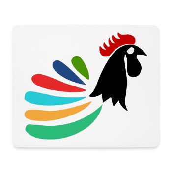 COQ. CHEVAL. POULE. COQ. ANIMAL. OISEAU. LICORNE. - Tapis de souris (format paysage) - blanc - Devant