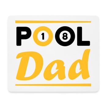 Pool dad (Billardkugeln 1 und 8, Billardqueues) - Mousepad (Querformat) - Weiß - Vorne