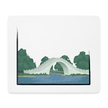 chinesische Brücke - Mousepad (Querformat) - Weiß - Vorne