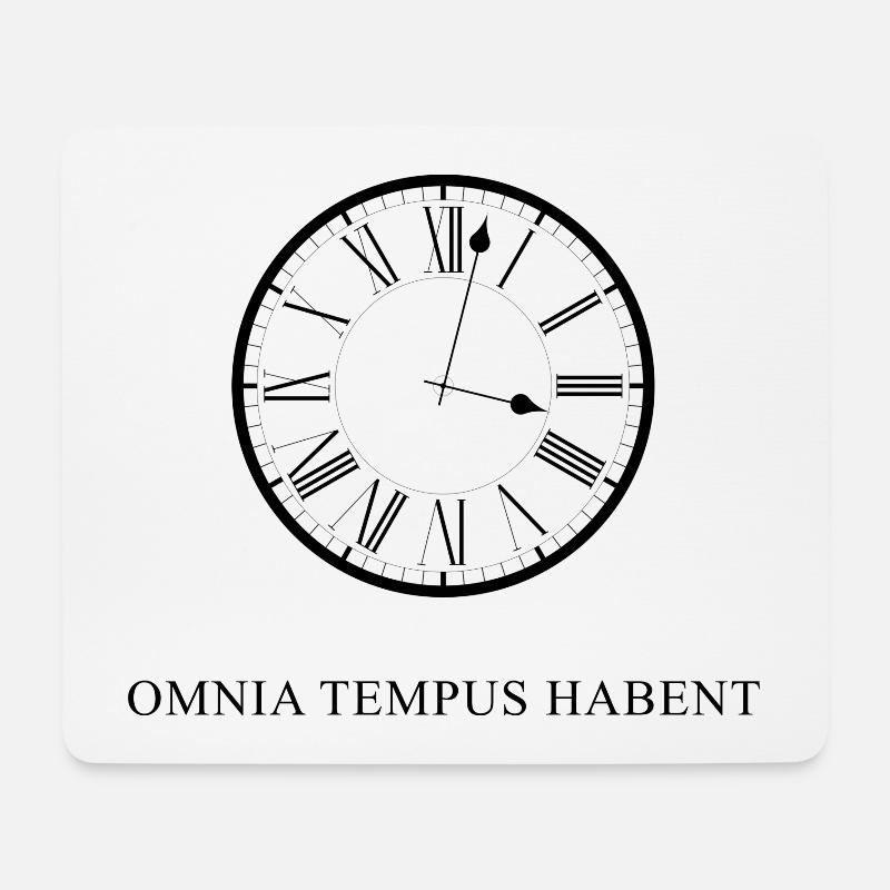 alles hat seine zeit latein schwarz - Mousepad (Querformat) - Weiß