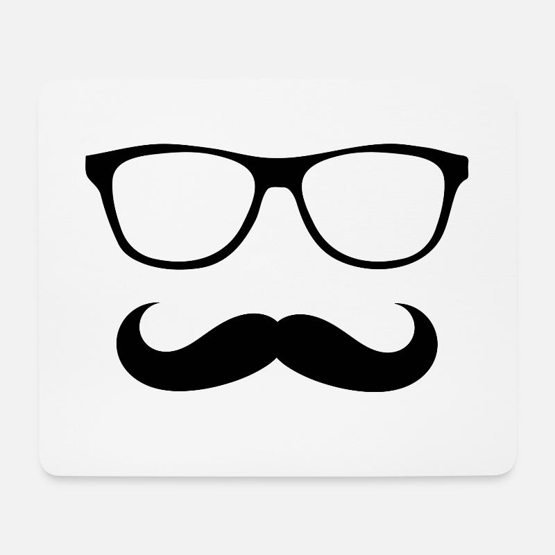 glasses and mustache - Mouse Pad (horizontal) - white