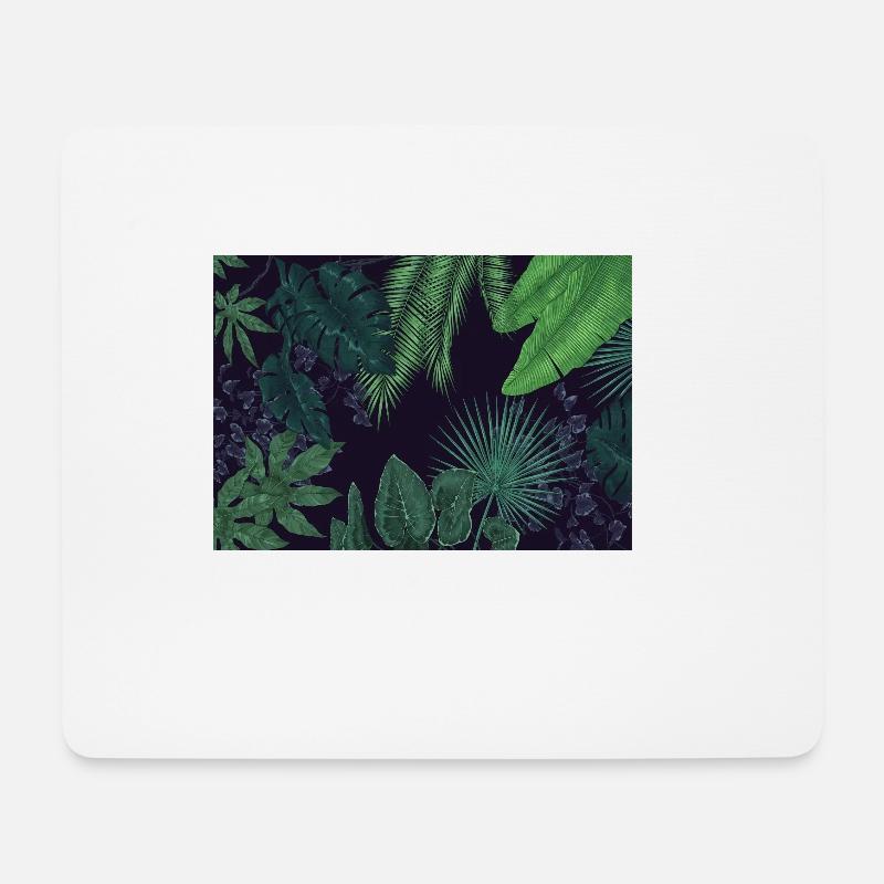 Tropische Blätter - Mousepad (Querformat) - Weiß