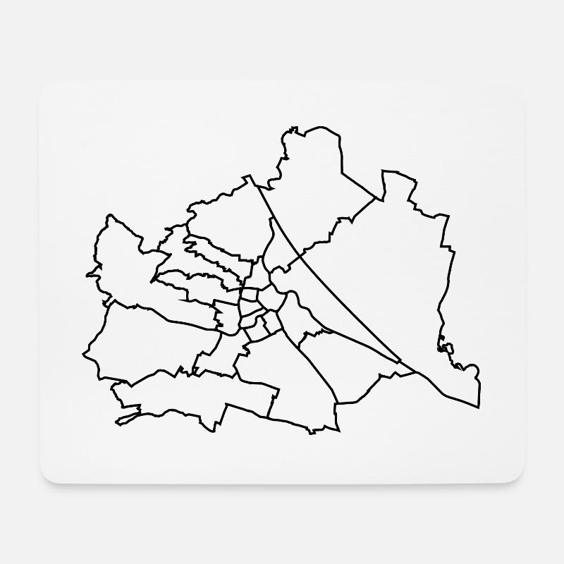 Wien Karte - Mousepad (Querformat) - Weiß