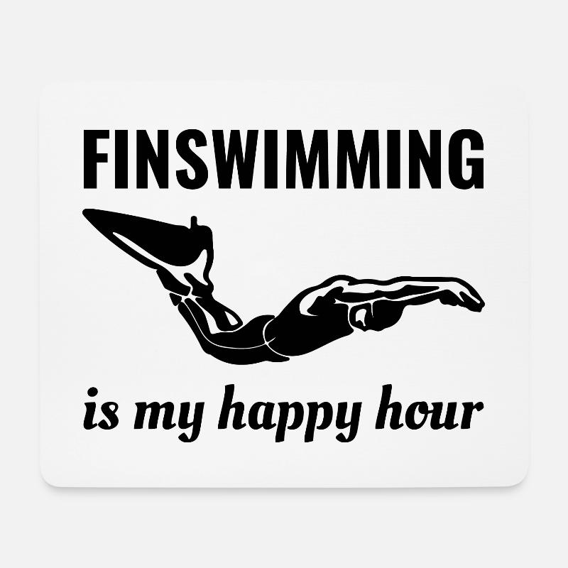 Finswimming Schwimmen Schwimmer Schwimmen Wassersport - Mousepad (Querformat) - Weiß