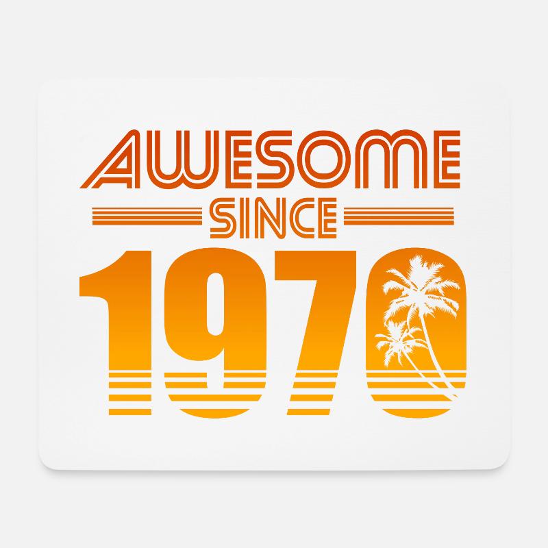 Jahrgang 1970 Geburtstag retro Geschenk - Mousepad (Querformat) - Weiß