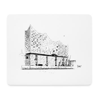 Bronko55 No.05 – Elbphilharmonie Hambourg - Tapis de souris (format paysage) - blanc - Devant