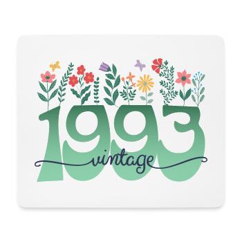 Muster Blumen 1993 Geburtstagsfeier Frau 30 Jahre - Mousepad (Querformat) - Weiß - Vorne