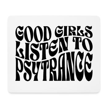Mädchen hören Psytrance-Musik - Mousepad (Querformat) - Weiß - Vorne