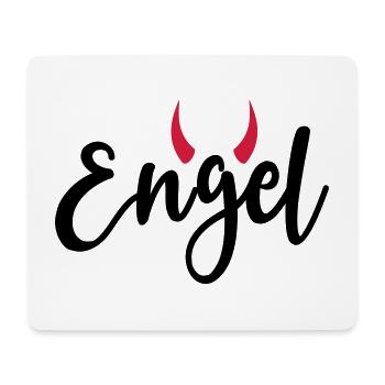 Kleiner Engel + Teufel Hörner launisch lieb frech - Mousepad (Querformat) - Weiß - Vorne